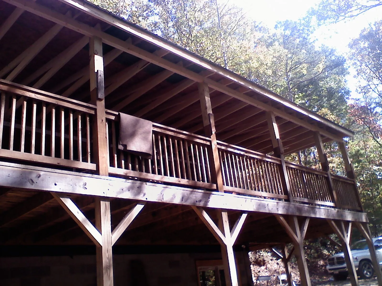 Timber framing under a new elevated porch and deck — Roof Leak Repair in Moxahala by Roofing Brothers